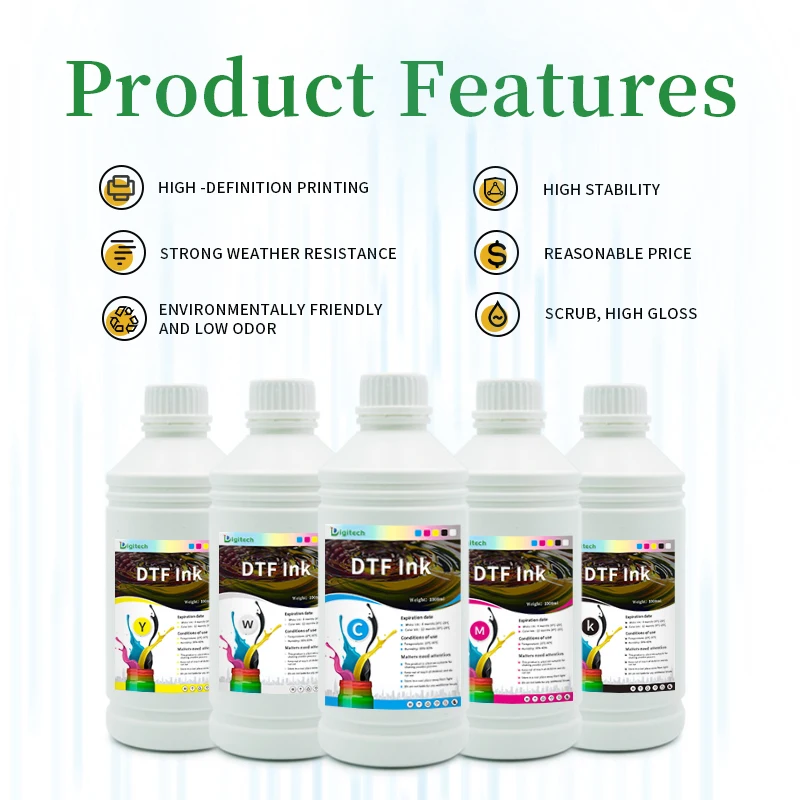 for heat transfer paper epson l8050 printer White Ink Textile Printing Pet White Textile PET Ink DTF Film Transfer Printer Ink