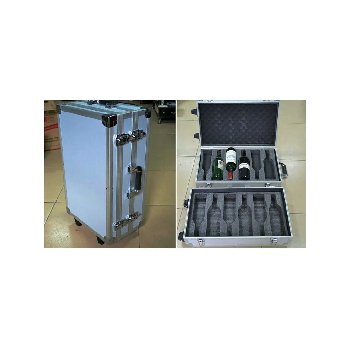 Винная коробка, 12 бутылок, Алюминиевая багажная тележка для вина с 2 колесами от производителя Винкс Фошань, Гуандун, Китай