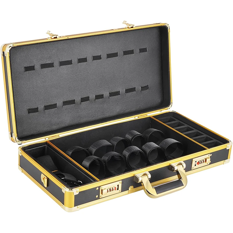 Hairdressing Tool Storage Box Aluminum Barber Tool Case Organizer for Clippers Trimmers Scissors Comb Hairdresser Tool
