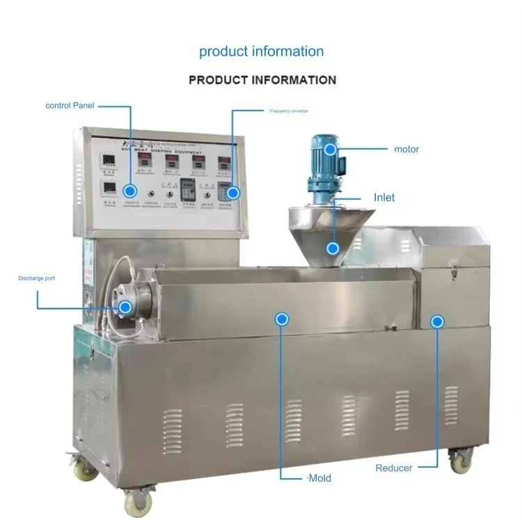 Artificial Meat Making Dried Soy Bean Protein Meat Extruder Commercial Bean Curd Rolls Extruder Soya Bean Extruder Machine