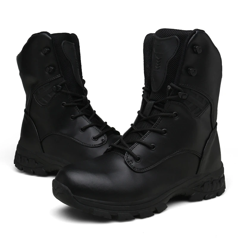 Custom Black Non-Slip Boots for Trekking Hiking Hunting Military Tactical Comabt Boots CQB Original Swat Boots for Police