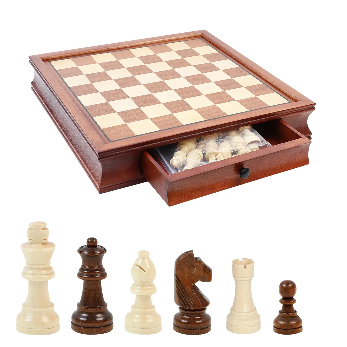 LEAP luxury chess table set 40*40*7.5cm Magnetic chess board 7.6cm 3inch King tall  34 staunton chess set pieces