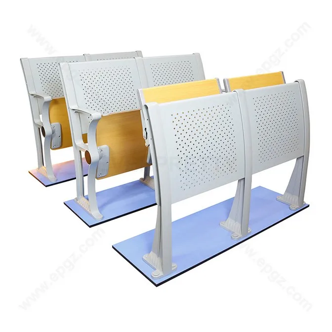 School Classroom Student Step Chair with Wooden Folding Seat and Desk Top