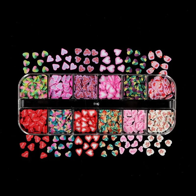 Nail Art Custom shape polymer clay slices san valentin Sprinkles for Slime Nail Art Resin Crafts and DIY Crafts Accessories