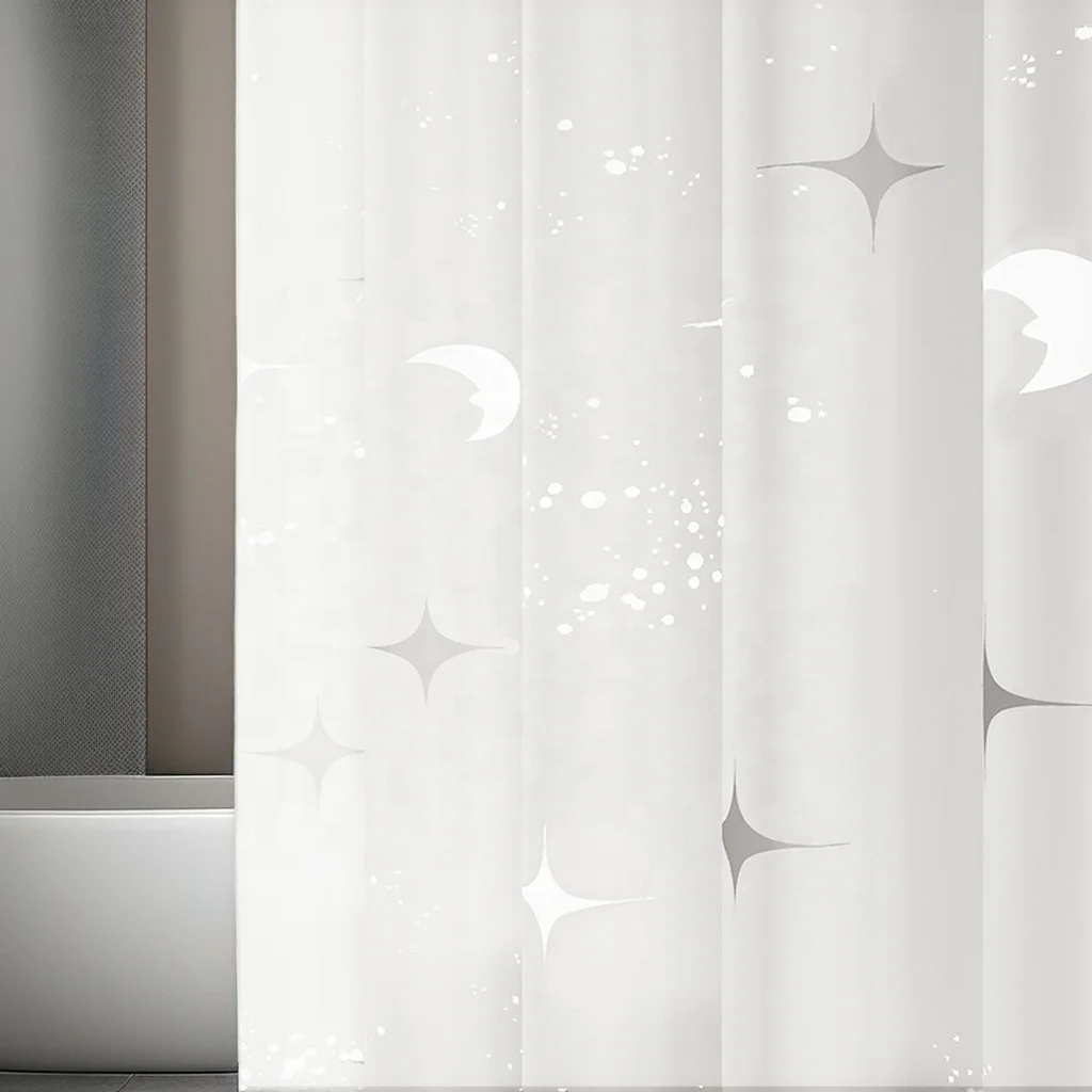 Низкая MOQ eva Пластиковая Водонепроницаемая настенная легкая занавеска для душа