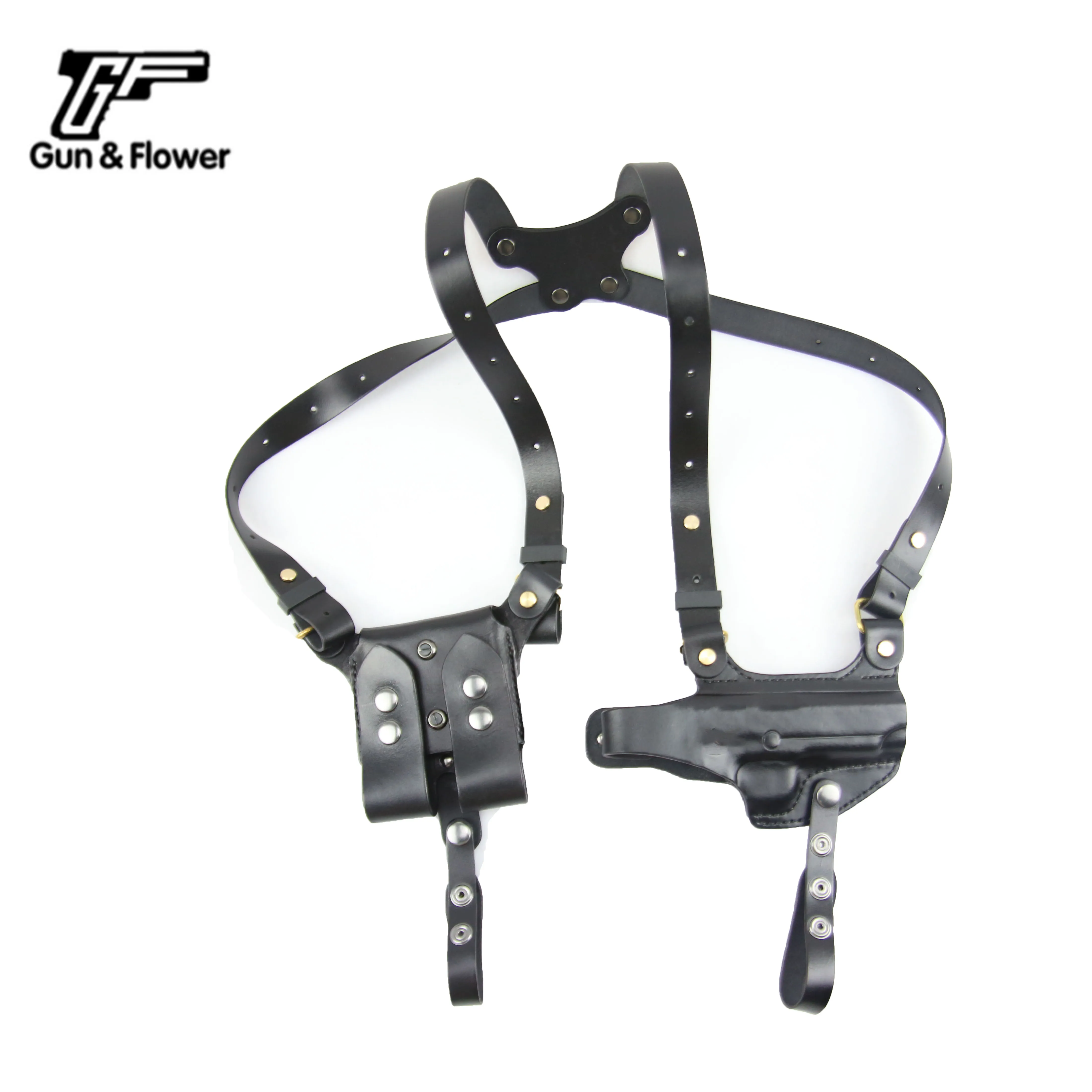 GUNFLOWER Tactical Leather Shoulder Tailor Fit Holster with Magazine Pouches