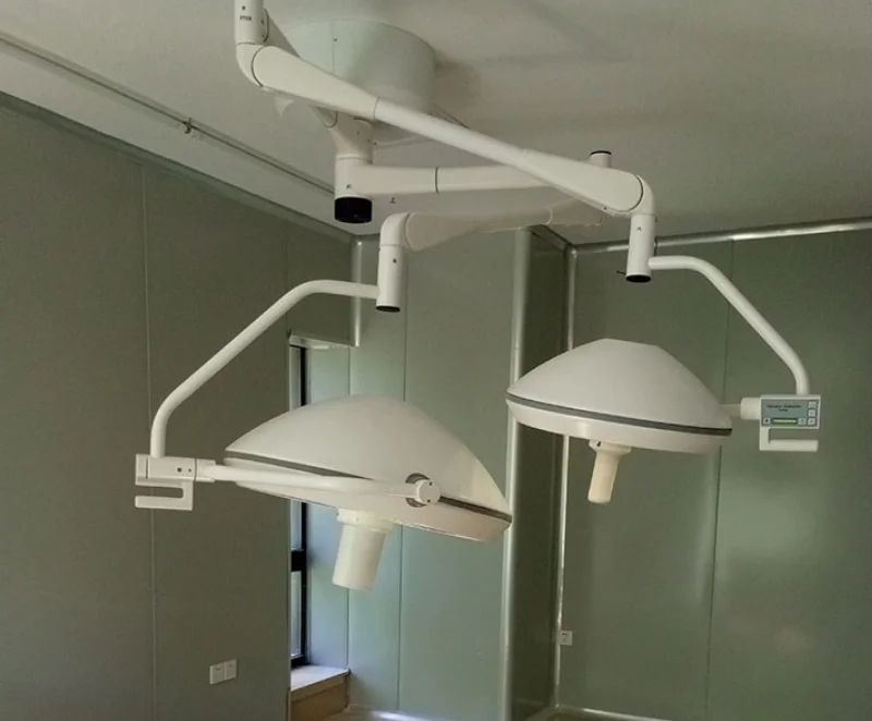  Veterinary mounted ceiling double head halogen surgical light ot led