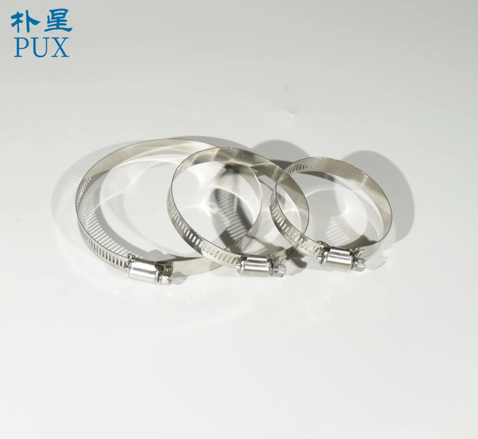 Good Price with High Quality A(America) Type  Stainless Steel Non-Perforated 12.7mmBand Hose Pipe Worm Gear Pipe Clamps