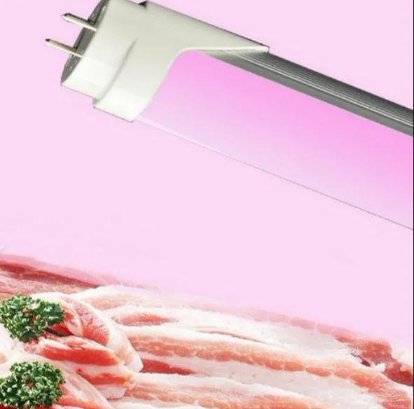 Pink meat T8 led tube CRI98 AC85-265V led fluorescence lamp for supermarket