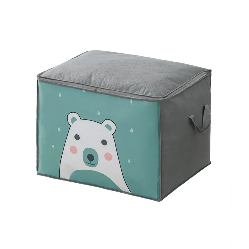 Large Capacity Breathable Organizer With Reinforced Handle Non-woven Clothes Storage Bags For Comforter Blanket Bedding Foldable