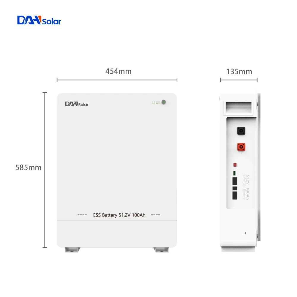 Wall-Mounted Deep Cycle Home Use Solar Battery 51.2V 100Ah 5kwh Lithium Battery