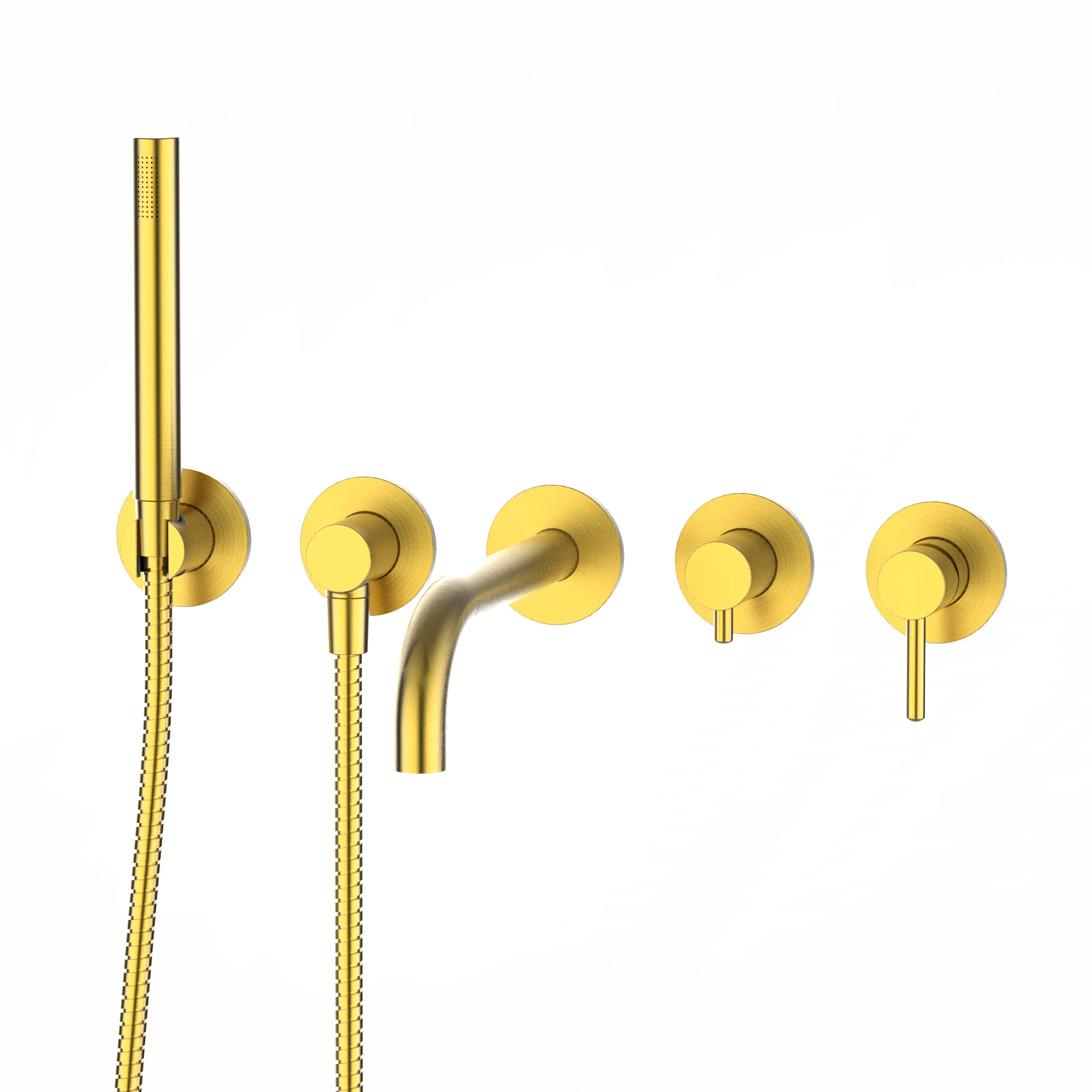 Wall mounted 5-holes dual handles bathtub and shower Faucet bath tubs and showers luxury bathroom