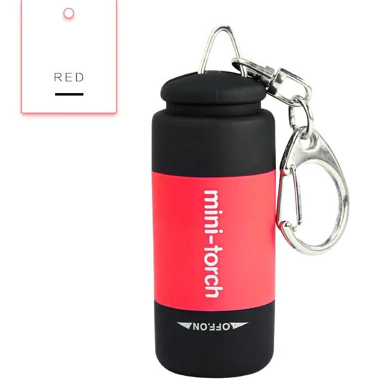 Mini Usb Charging Plastic Material Rechargeable Led Flashlight with Keychain
