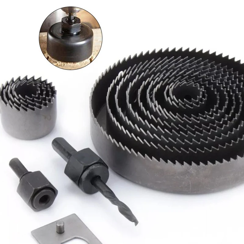 16PCS Woodworking Hole Saw Cutter Kit 19-127mm Drilling Tools Set for Soft Wood PVC Board Plasterboard
