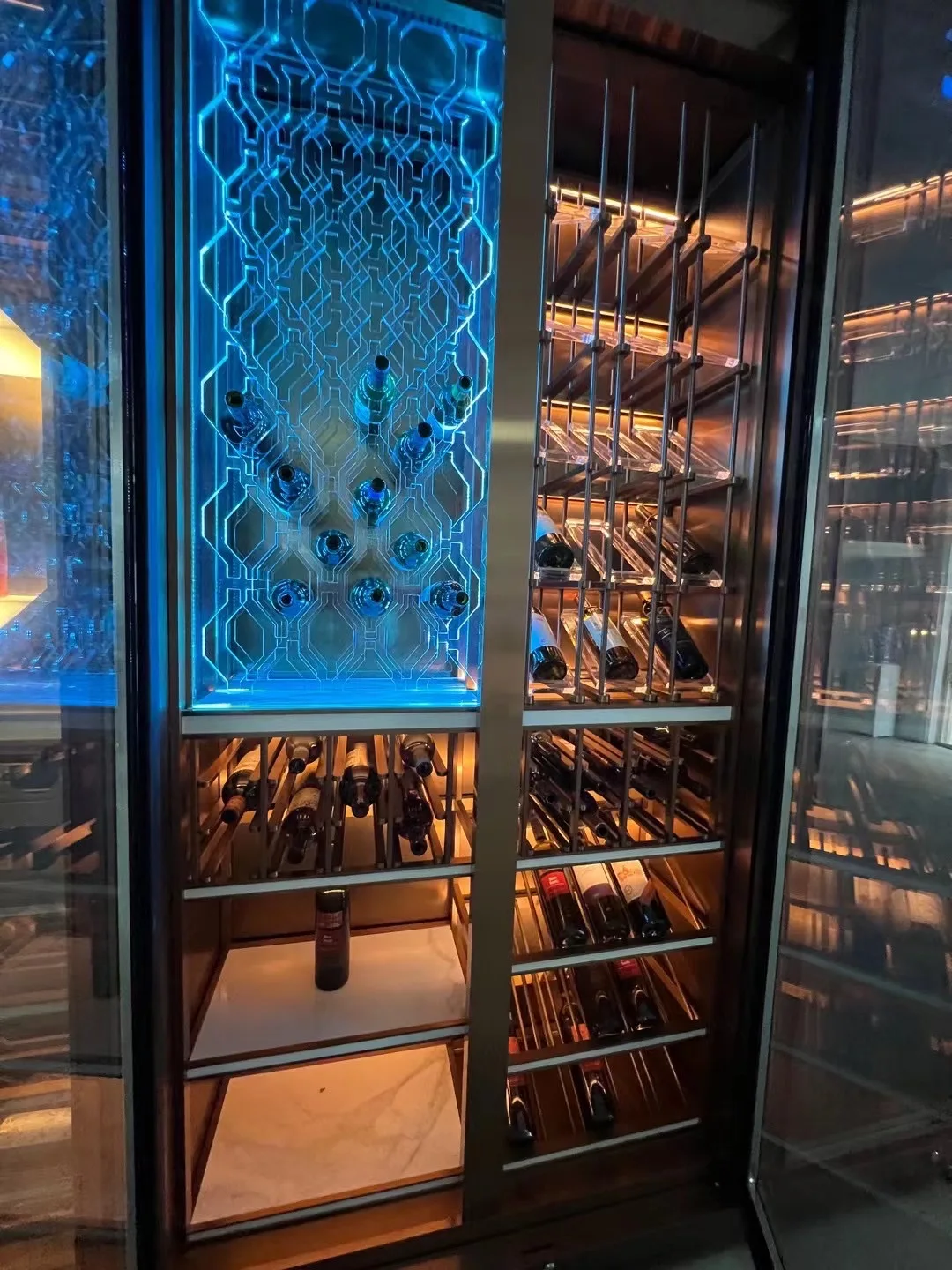 Multi-function Wine Cooler Liquor Cellar Constant Temperature & Humidity Wine Cabinet Dual Temperature Zone Luxury Wine Room