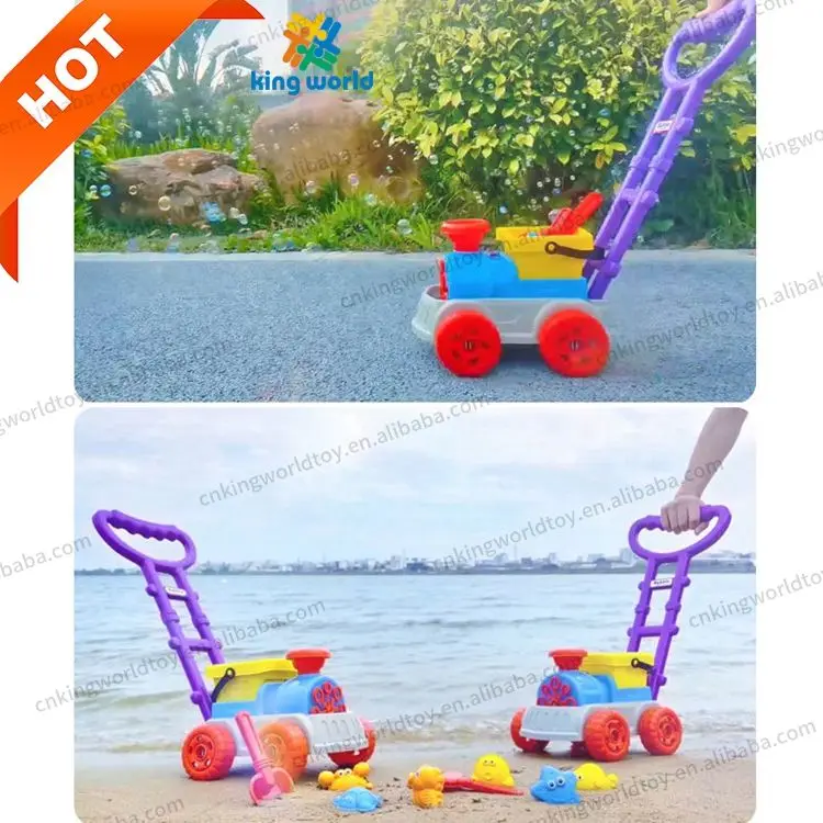 Wholesale Children Kids Bubble Maker Machine Outdoor Automatic Blowing Toy Bubbles Machine Hand Pulled Lawn Mower Bubble Train