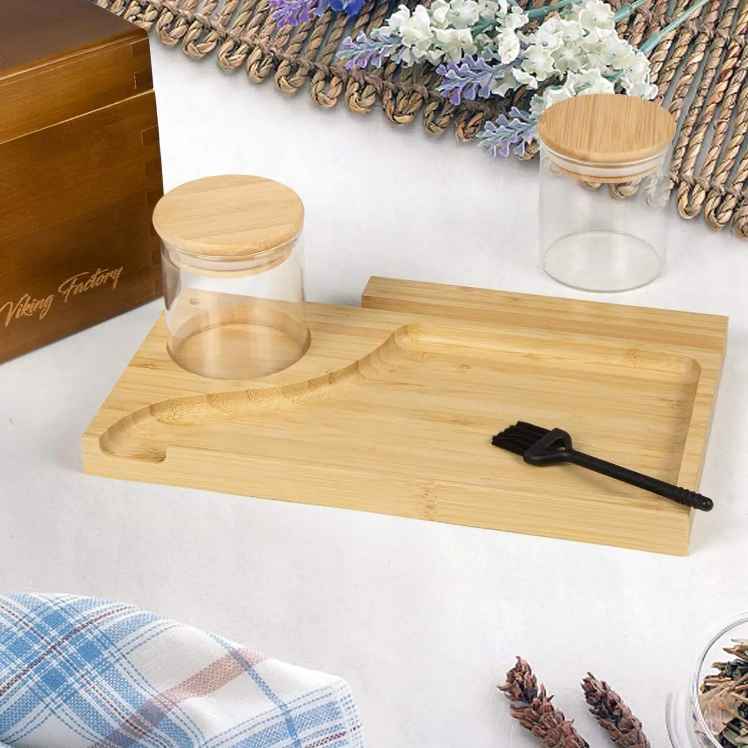 Large Wooden Stash Box with Combination Lock Rooling Tray Wood Stash Storage Box for Gift, Keepsake Decorative boxes