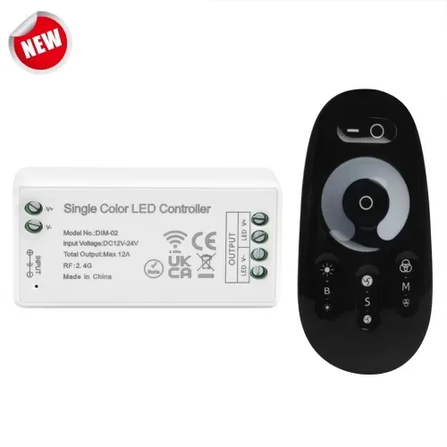 2.4G DIM-02 Single Color LED Strip Controller Touch Screen Remote Control RF Wireless DC 12V-24V LED Driver