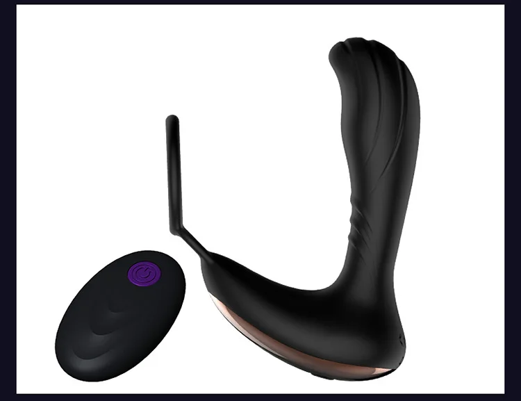 Male G-point remote control backyard massager silicone anal plug toy vibration lock sperm ring Prostate Massager