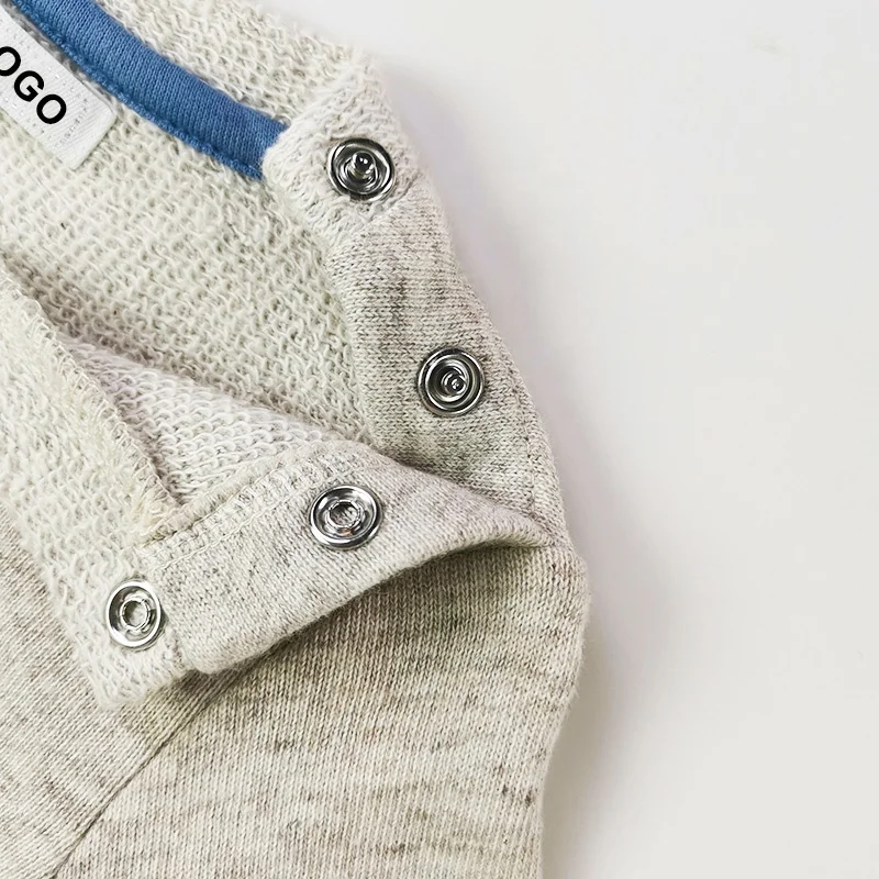 
Soft French Terry Infant Top Baby Crewneck Sweatshirt Bear Appliqued Baby Pullover Patch At Elbow 