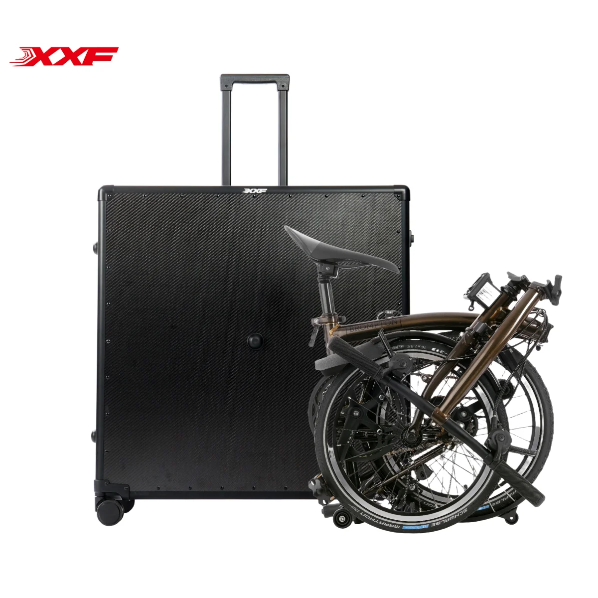Hard Folding Bike Case Carbon Fiber Travel Box For Brompton Waterproof Bike Suitcase Luggage Folding Bicycle Accessories