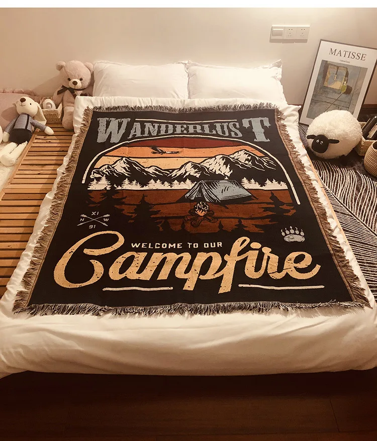 Retro European Style Custom Woven Tapestry Blanket Fabric Throw Warm Blanket Insulation Cushion Cover Sofa Throw Blanket