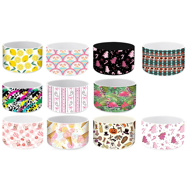 Water Bottle Silicone Boot Sleeves Nonslip Tumbler Mugs Protective Sleeve Custom Pattern Tumbler Silicone Boots