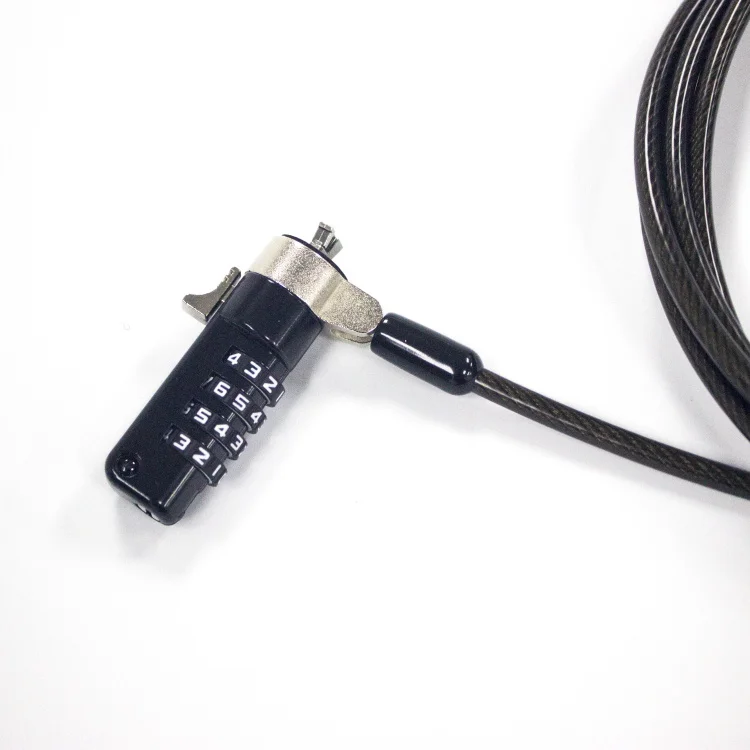 Wholesale Steel Anti-theft Security laptop wedge lock removeable cable laptop coded lock with a noble wedge slot and key