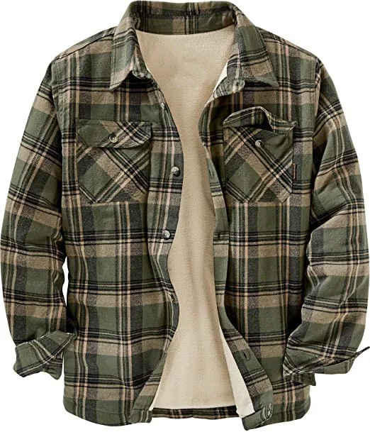 Custom  Plaid cotton oversize warm  jacket for men casual shirts sports winter jacket