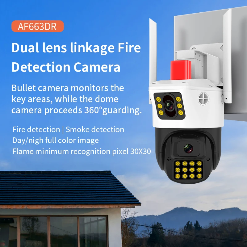 O-KAM PRO APP HD Wi-Fi IP Network Smart Outdoor IP CCTV Home Speed Dome  Bullet PTZ 2K Dual Lens Camera WiFi Camera