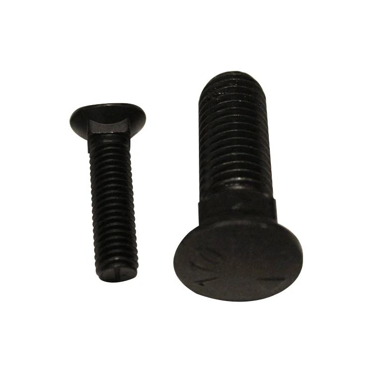 Custom zinc plated black steel flat dome head plow bolts