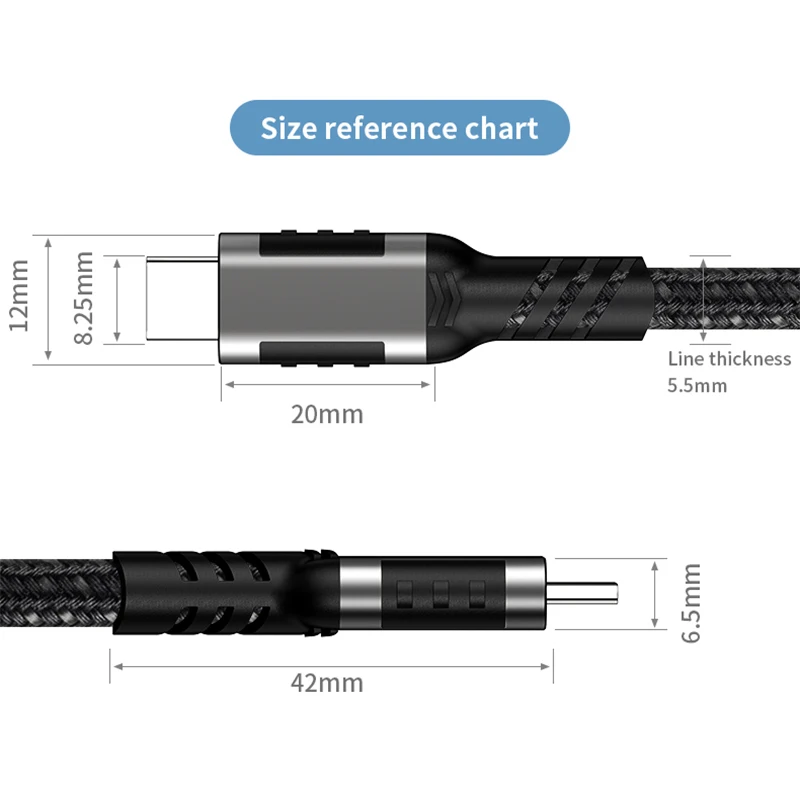 OEM ODM Cheap Non-Slip metal Nylon Braid 4K 60HZ 100W USB3.2 PD c-type data cable for Macbook
