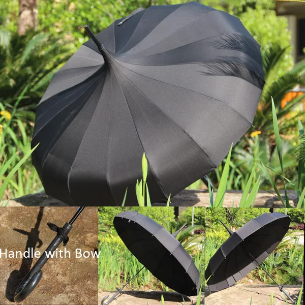 Stripe Classic Style Hand-sewed Pongee Fabric Sun Pagoda Umbrella White/Red Wedding Parasol