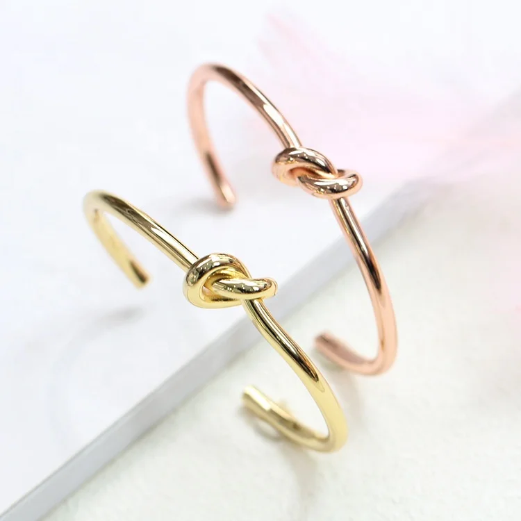 Wholesale Adjustable Love Knot Bracelet Bangle Women Girls 18k Gold Plated