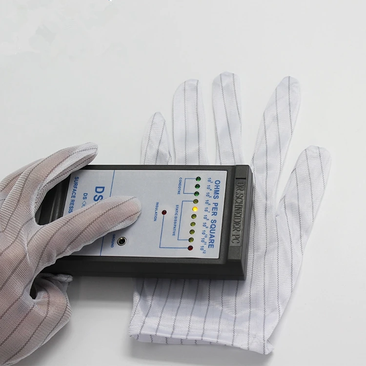 Good Quality Conductive Anti Static Stripe Coated Palm Antistatic Work Gloves