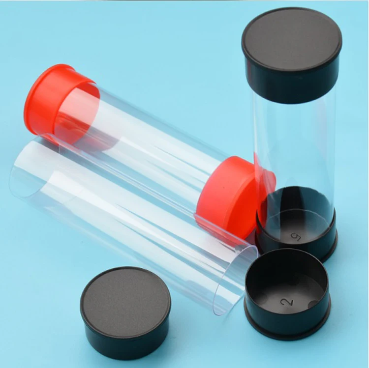 Custom style size Clear Plastic Cylinder Packaging Tube Container