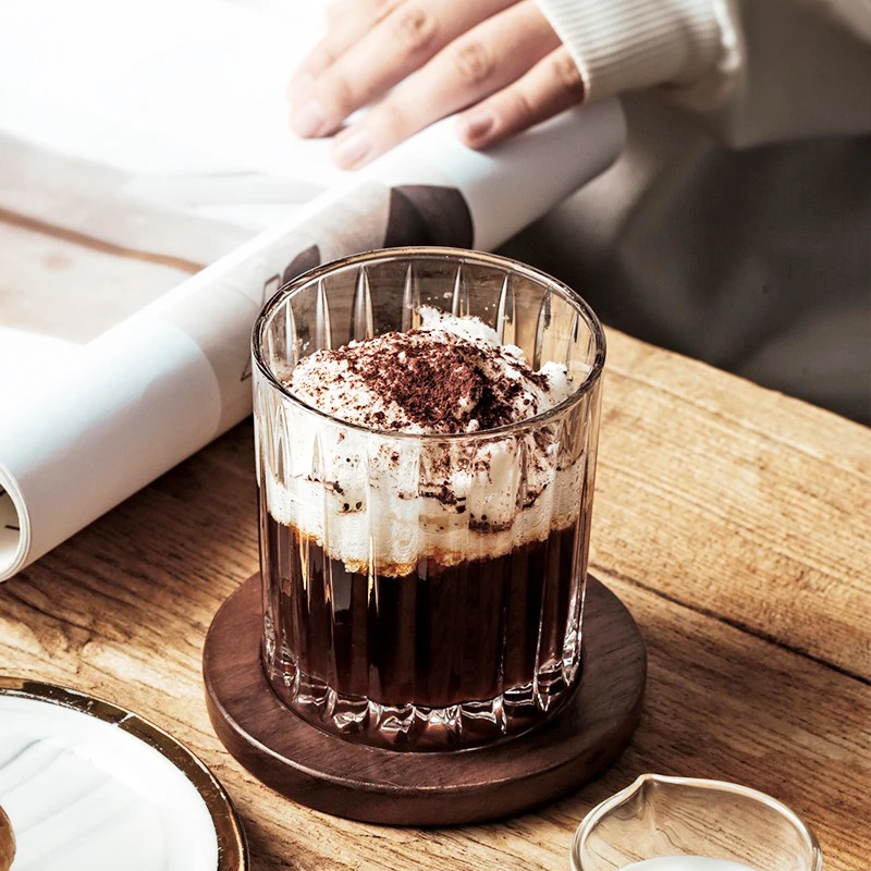 Ins Trendy Coffee Tea Beverages Travel Camping Party Glass Cups with Flower Pattern