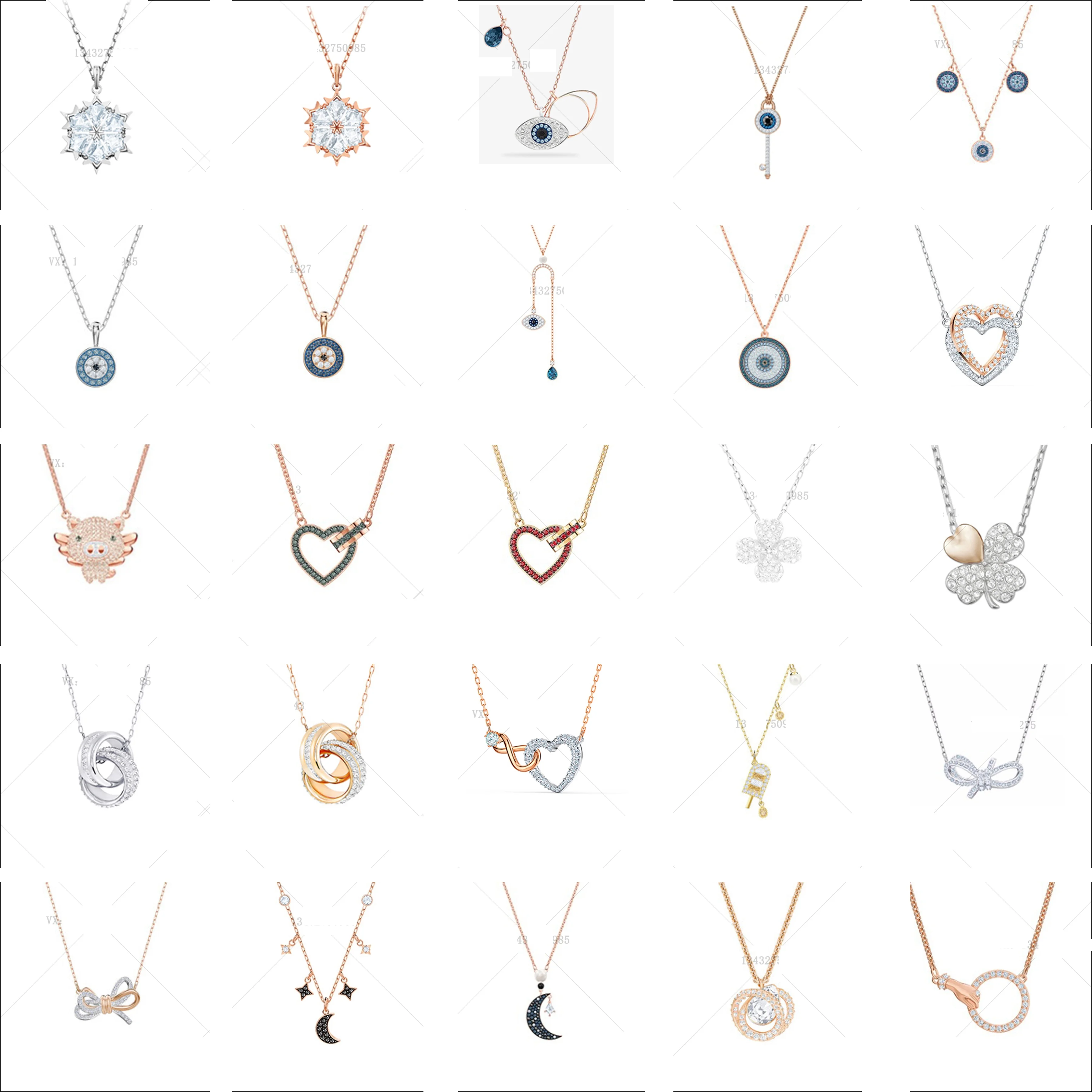 
High Quality SWA Crystal Zircon Demon Eye Necklace Classic Jewelry Lady Birthday Gift 