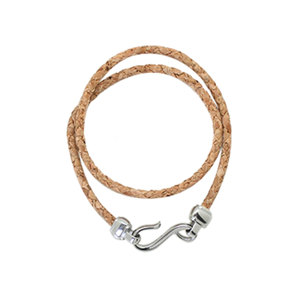 New Arrival Fashion Eco Friendly Women Wrap Leather Cork Bracelet