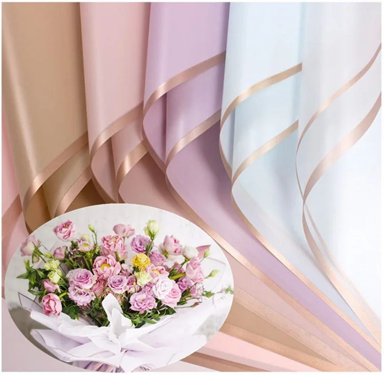 Custom Printing Korean Style Flower Rose Wrapping Packaging Roll Paper Luxury Packaging Boxes For Flowers
