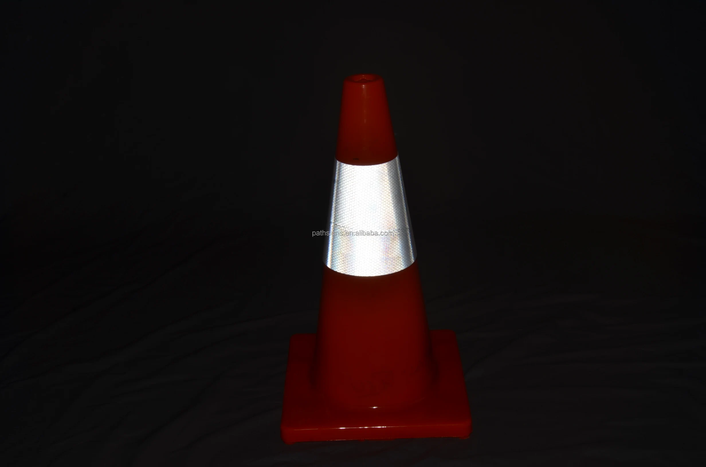 Reflective Vinyl Sticker Cone Sleeve Custom Design Sliver White Glowing Film for Traffic Safety Cone PVC Rubber Plastic Collar