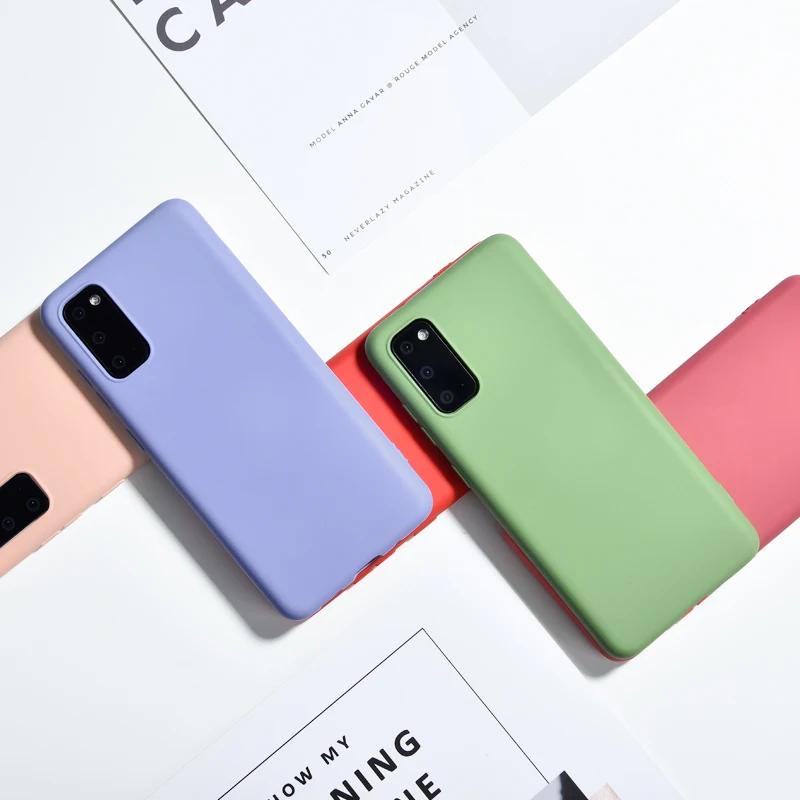 Silicone Cell Phone Cover For Samsung Galaxy S20 Ultra/A31/A51/A21S Velvet Protective Case For Galaxy A11/S20+