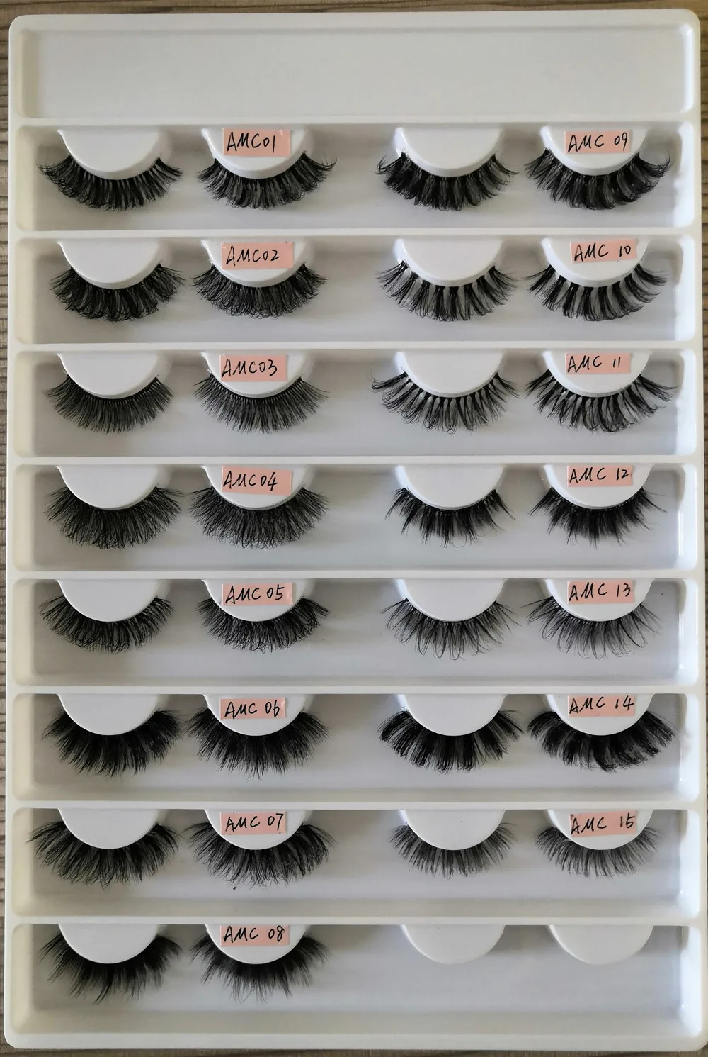 AJH17 half strip false lashes Cruelty Free Clear invisible Band faux Mink Synthetic 3d Natural Wholesale 9-12mm