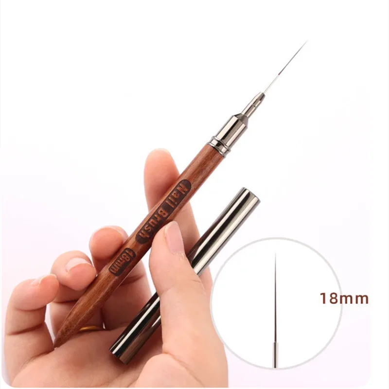 High Quality 5pcs wood handle nail art liner brush set professional nail drawing brush