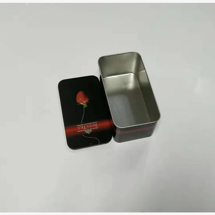 Chinese factory rectangle tea packaging tin box tea canister