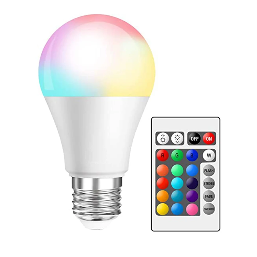 
 Светодиодная лампа 10 Вт RGB с пультом дистанционного управления регулируемый свет и цветная лампа  