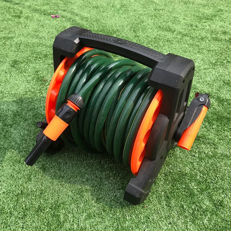 Садовая катушка из АБС-пластика с прочной устойчивостью, двухколесная катушка для водяного шланга, тележка с односторонней вращающейся ручкой