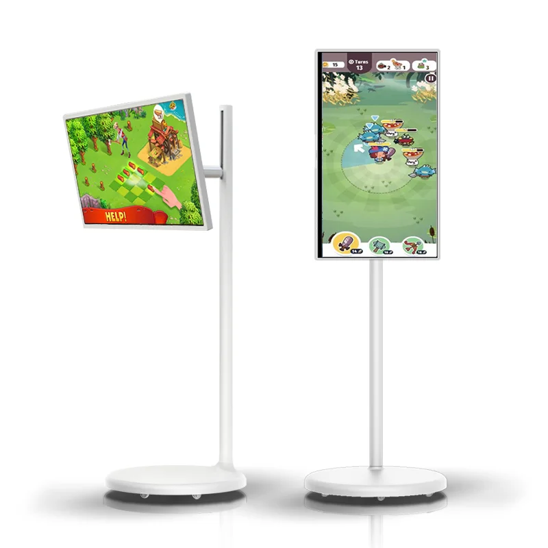 22 32 Inch Indoor Follow Me Portable Tv 1080P Monitor For Vertical Touch Screen Android Digital Signage For Learning