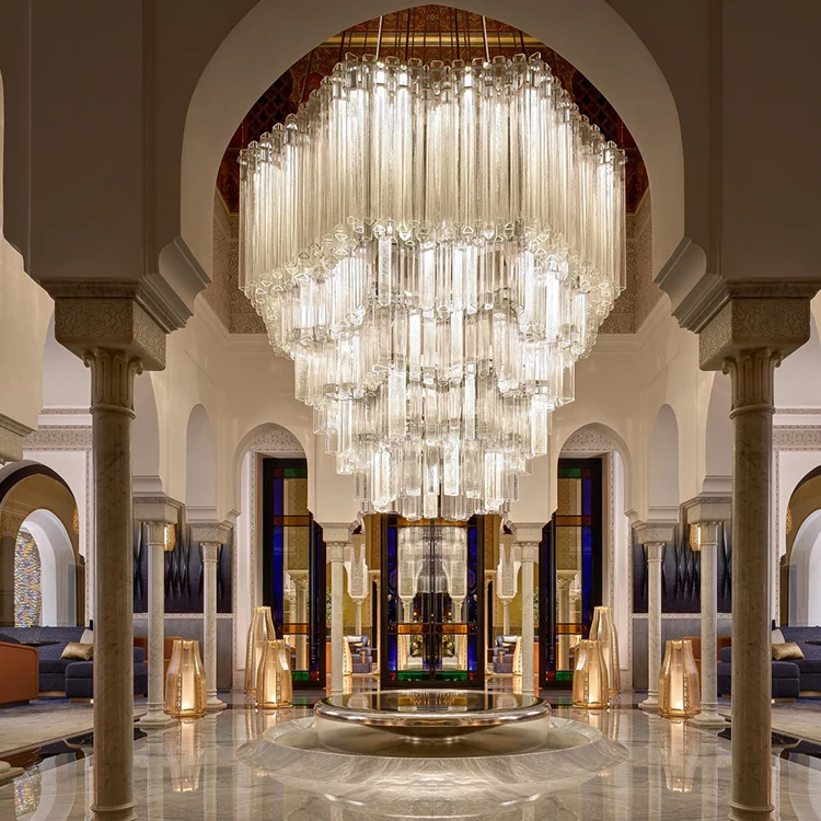 Custom Hotel Extra Large Luxury Crystal Metal Crystal Ceiling Project Chandelier