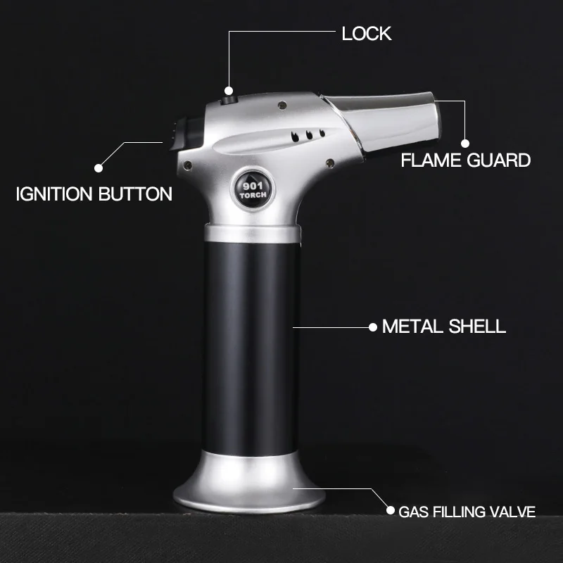 Gf901 Encendedores Mayorista Creme Brulee Burner Micro Butane Gas Blow Torch Lighter for Kitchen Bbq